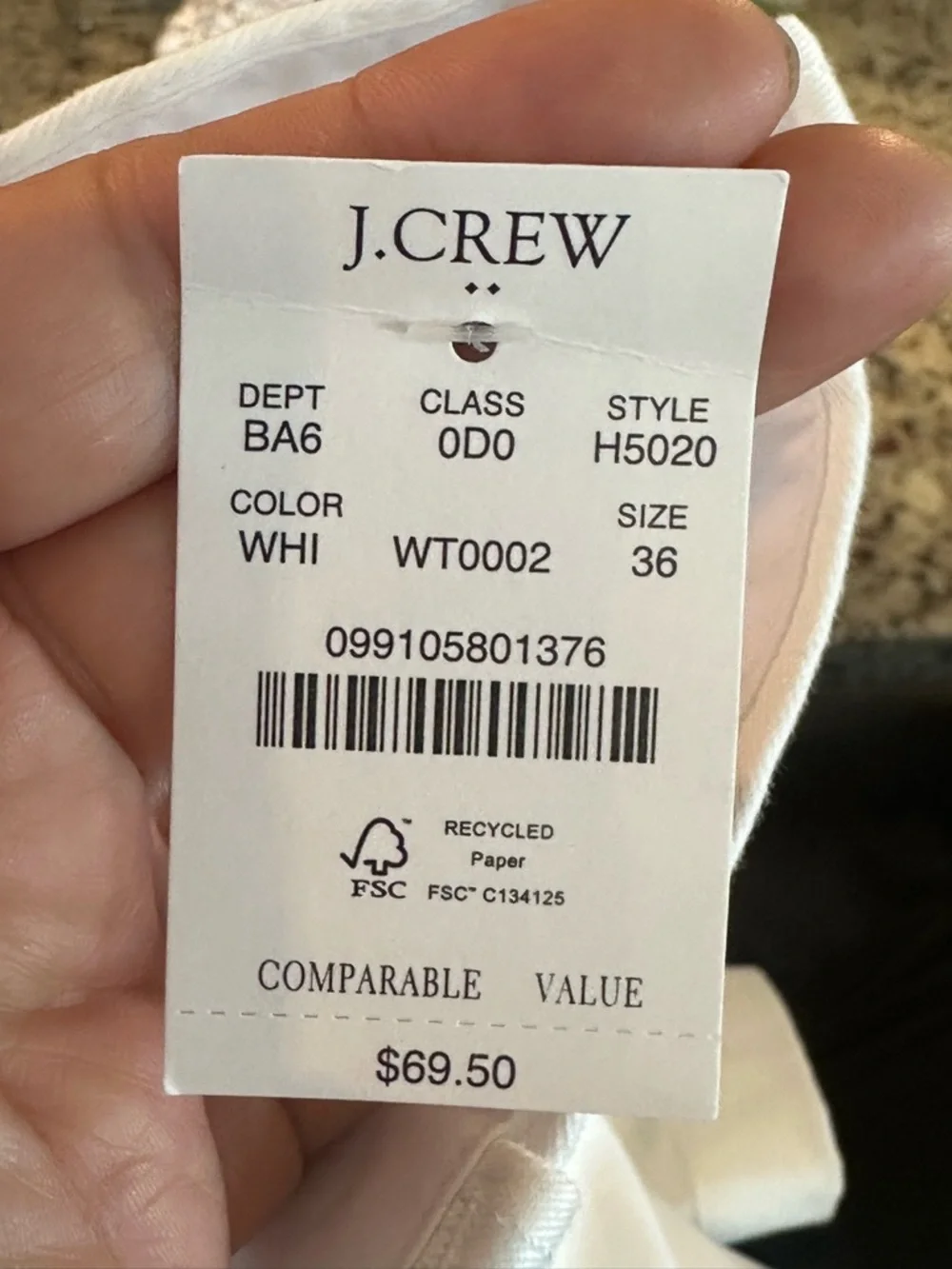 NEW J. Crew Cotton Flat Front 9” Inseam Preppy White Shorts, Size 36